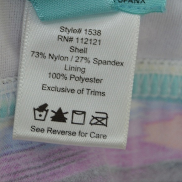 Assets Push-Up Multicolor Striped Tankini Ruched Sides Size Small Bodycon - Picture 7 of 9